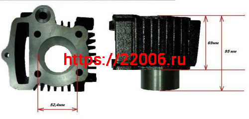 Цилиндро-поршневая группа 139FMB 4Т d-52.4мм 110cc ТММР Цилиндро-поршневая группа 139FMB 4Т d-52.4мм 110cc ТММР
