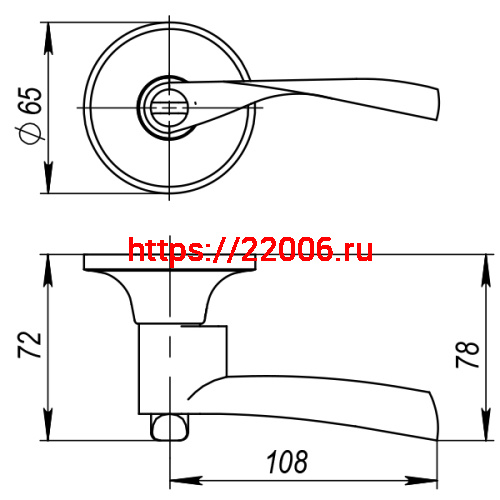 Ручка Ajax (Аякс) защелка DK610 AB-PS (6010 AB-P) (без фик.) бронза фото 4 Ручка Ajax (Аякс) защелка DK610 AB-PS (6010 AB-P) (без фик.) бронза фото 4