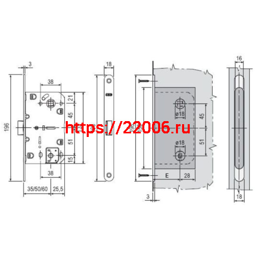 B01102.50.FM.567 AGB (АГБ) Защелка врезная WC (белый) MEDIANA EV. (инд.упак+B01000.13) фото 2 B01102.50.FM.567 AGB (АГБ) Защелка врезная WC (белый) MEDIANA EV. (инд.упак+B01000.13) фото 2