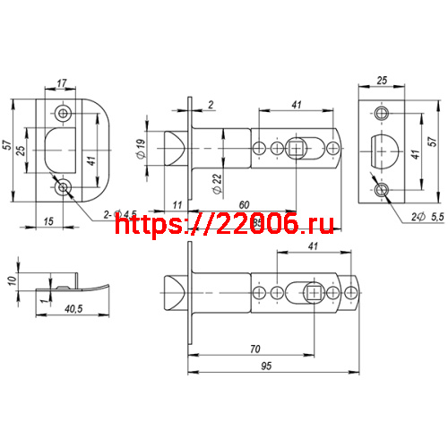 Ручка Ajax (Аякс) защелка DK610 AB-PS (6010 AB-P) (без фик.) бронза фото 3 Ручка Ajax (Аякс) защелка DK610 AB-PS (6010 AB-P) (без фик.) бронза фото 3