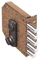 Замок Elbor (Эльбор) накладной сувальдный с задвижкой Базальт 1.05.61.МА (медный антик), 5 кл. /13919/