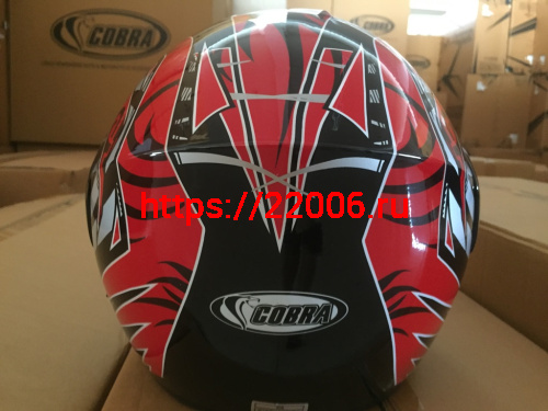 Шлем модуляр COBRA JK111, черный с красным графика(9), с очками, размеры L фото 2