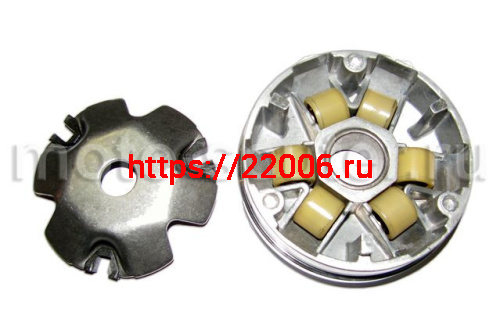 Вариатор 139QMB 50сс SEE в сборе (ролики) Вариатор 139QMB 50сс SEE в сборе (ролики)