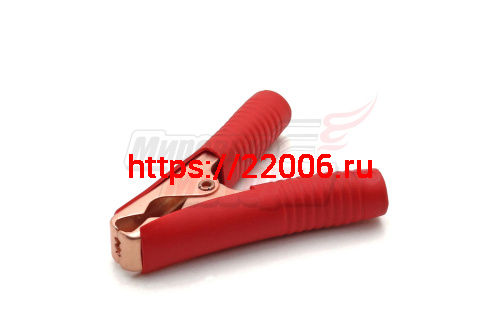 Зажим "крокодил" 90мм (красный)